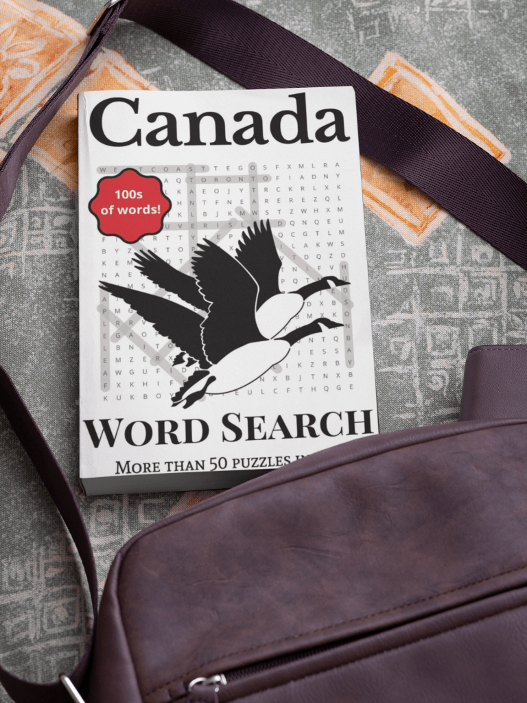 Loons on a word search about Canada. This is the Canada Word Search Puzzle Book by Ven Westcott